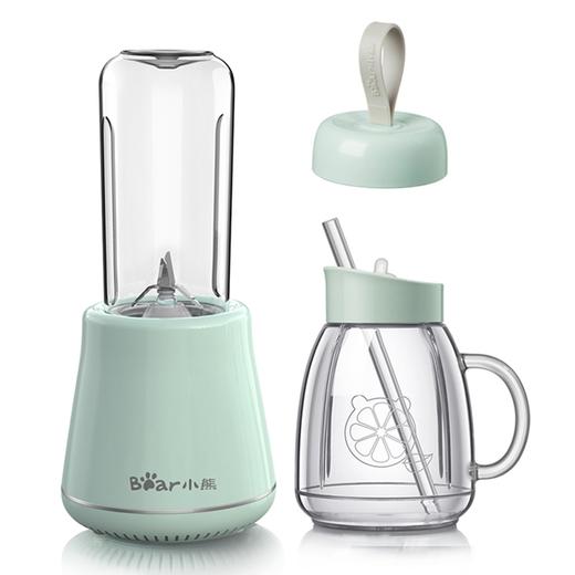 小熊（Bear）便携式榨汁机 家用迷你小型炸果汁机多功能电动榨汁杯料理机搅拌奶昔随行杯 LLJ-D04A1 浅绿色双杯产地直发  商品图6