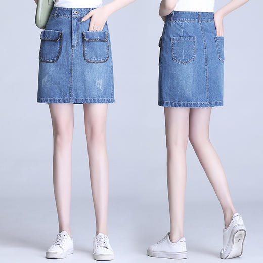 PX-KPMH1611新款韩版时尚气质修身高腰牛仔半身裙TZF 商品图0
