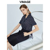 VIMAGE纬漫纪女装夏季经典条纹A字通勤休闲假两件连衣裙V1107756 商品缩略图0