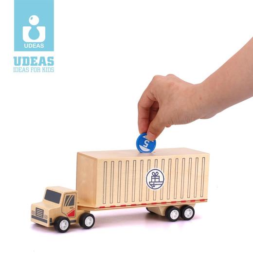 UDEAS品牌小运仓联名木制集装箱卡车储钱罐 商品图1
