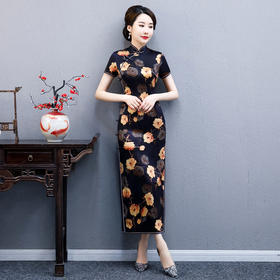 WXG  20-i 高端优雅旗袍真丝长款双层裙