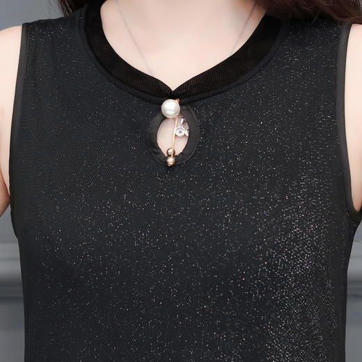 BCYD-016夏季改良百搭大码无袖背心裙修身遮肚连衣裙 商品图3