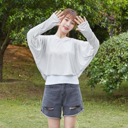 新款带口罩女防晒衣防紫外线透气冰丝衫长袖薄外套T13斗篷款防晒衣夏日必备 商品图11