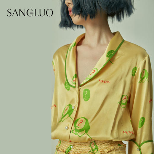 睡衣印花套装SANGLUO桑罗桑蚕丝绸家居服女 商品图3