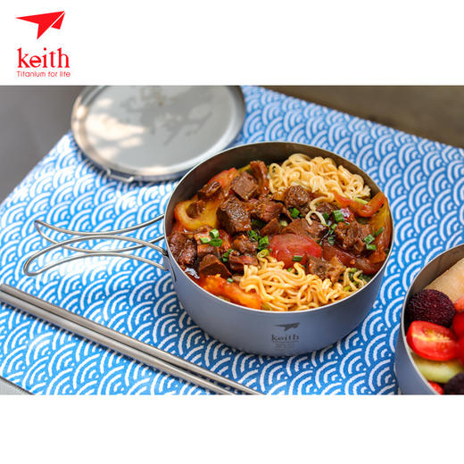 铠斯 钛饭盒 带盖大号便当盒 家用户外野餐露营 1000ML容量 Ti5328 商品图4