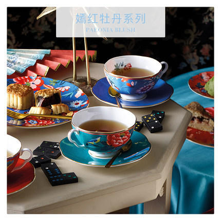 WEDGWOOD嫣红牡丹一人悦享茶具三件组套装骨瓷欧式壶杯碟茶具 商品图3