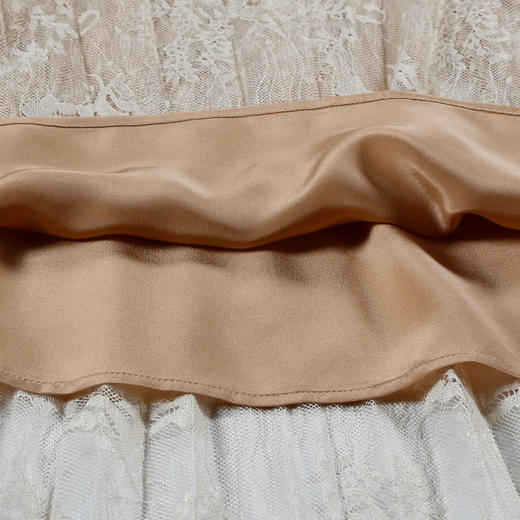 METTE2020春夏新品女士中长款蕾丝网纱半身裙修身显瘦飘逸百褶裙 商品图5