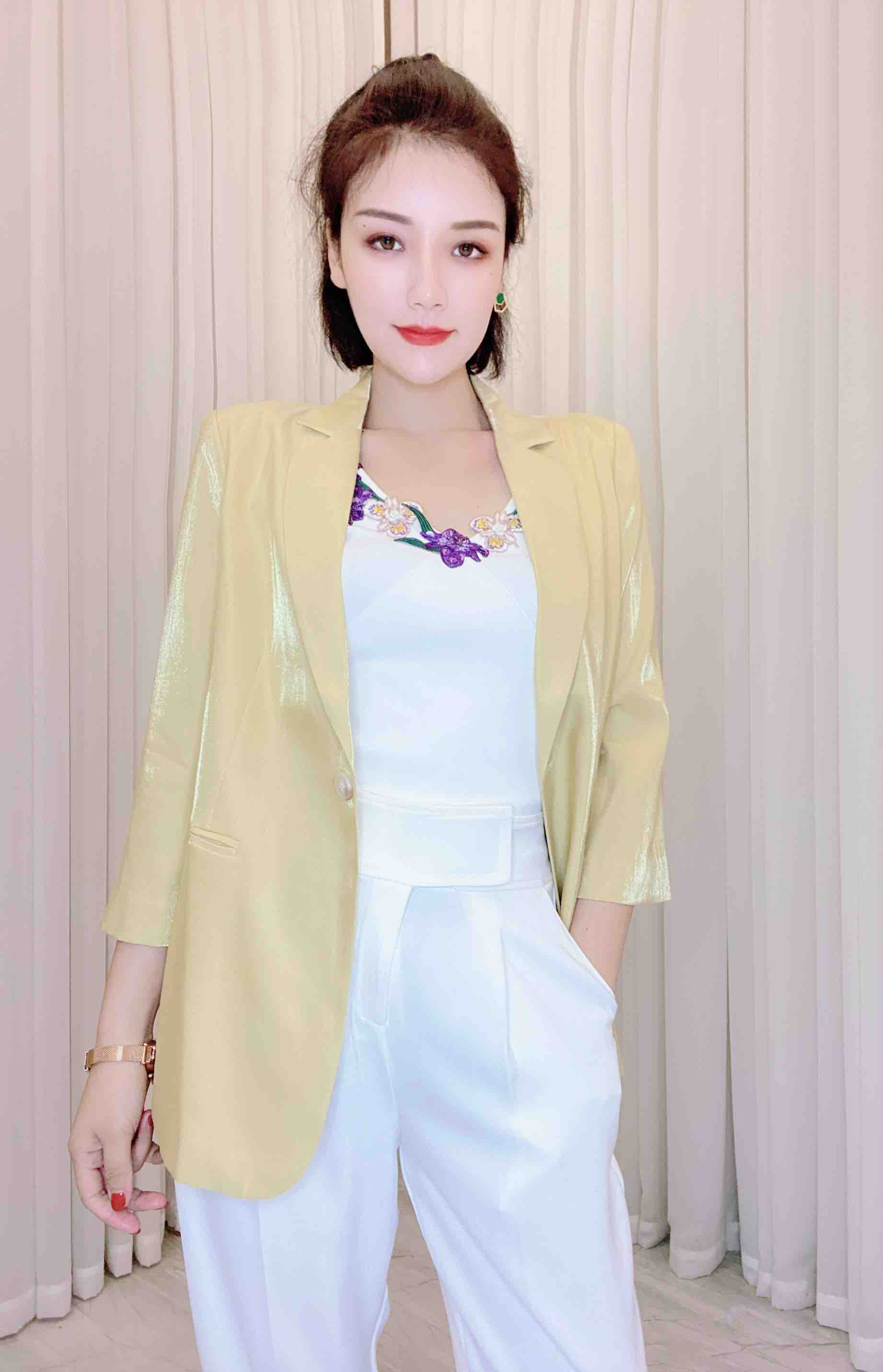 设计师精选精美气质修身百搭经典防晒西装