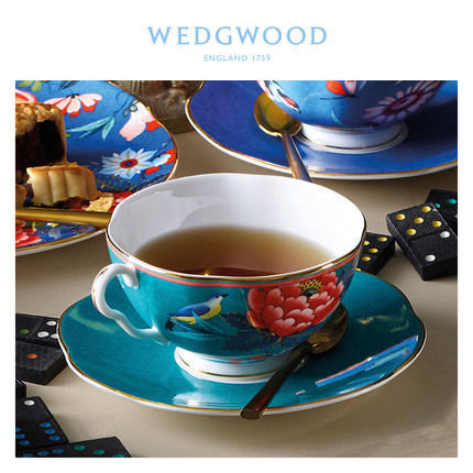 WEDGWOOD玮致活嫣红牡丹骨瓷茶杯碟下午茶杯碟欧式咖啡杯套装 商品图2