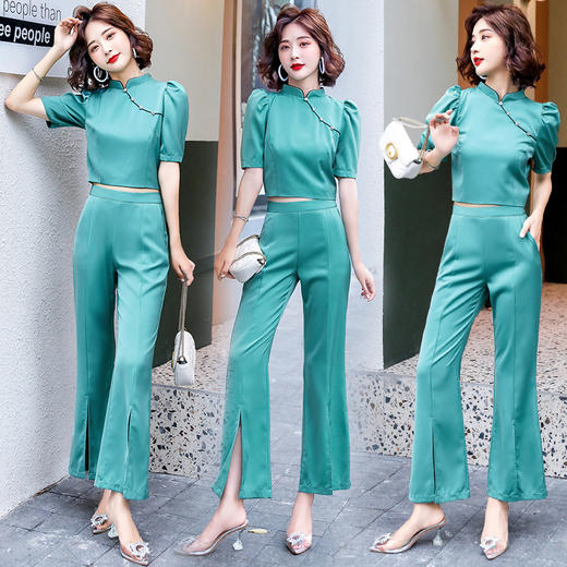 WZNH-MJ2055时尚短袖2020年夏季淑女范两件套装 商品图1