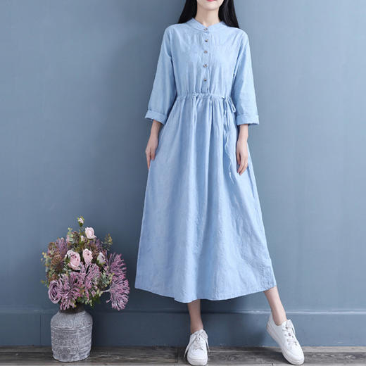 裁缝学苑 AG53立领复古文艺连衣裙收腰系带长裙服装纸样裁剪图纸 商品图3