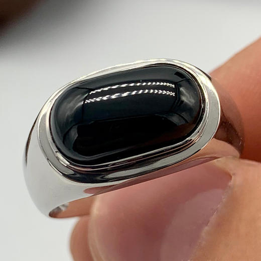 派瑞翡翠 18k金翡翠戒指 墨翠 商品图2