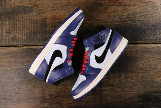 乔丹/Air Jordan AJ1 aj1 乔1 Air Jordan   灰黄荧光标 变色龙黑绿松石  白蓝红小闪电 乔1中帮白绿 南海岸青 中帮灰黄荧光标 商品图6