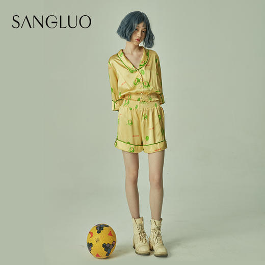 睡衣印花套装SANGLUO桑罗桑蚕丝绸家居服女 商品图2