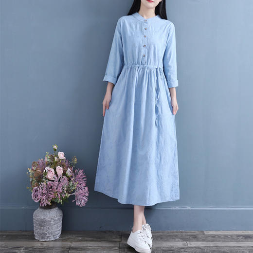 裁缝学苑 AG53立领复古文艺连衣裙收腰系带长裙服装纸样裁剪图纸 商品图4