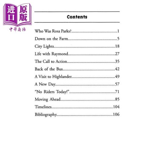 【中商原版】谁是罗莎·帕克斯 Who Was Rosa Parks 儿童文学 桥梁书 章节书 英文原版 7~12岁 Who was系列 商品图2
