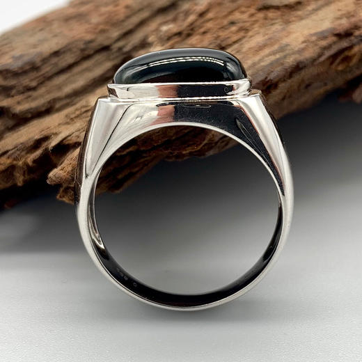 派瑞翡翠 18k金翡翠戒指 墨翠 商品图1