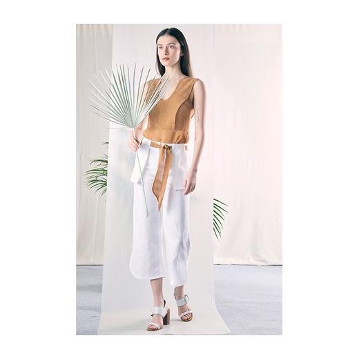 SUNDAY LIFE 2019春夏系列白色纯麻7分裤女士休闲裤looknow 商品图1