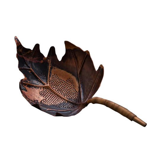 茶香记 手打纯铜枫叶茶漏 茶漏 功夫茶具 茶道零配 手工制品 商品图4