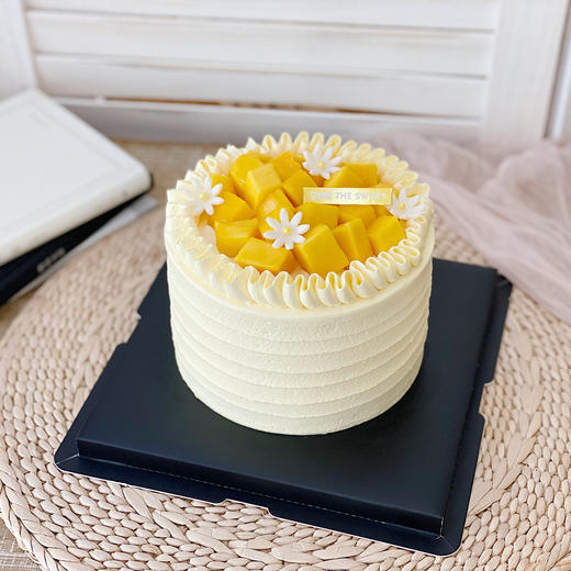 蛋糕 芒果奶油蛋糕（为造型稳定，外层奶油需用到食品级塑料围边包裹） 商品图3