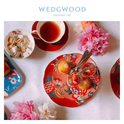 WEDGWOOD玮致活嫣红牡丹双层点心架骨瓷点心盘欧式下午茶糕点盘子 商品图2