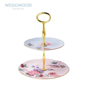 WDDGWOOD玮致活杜鹃（布谷鸟）骨瓷双层点心蛋糕架