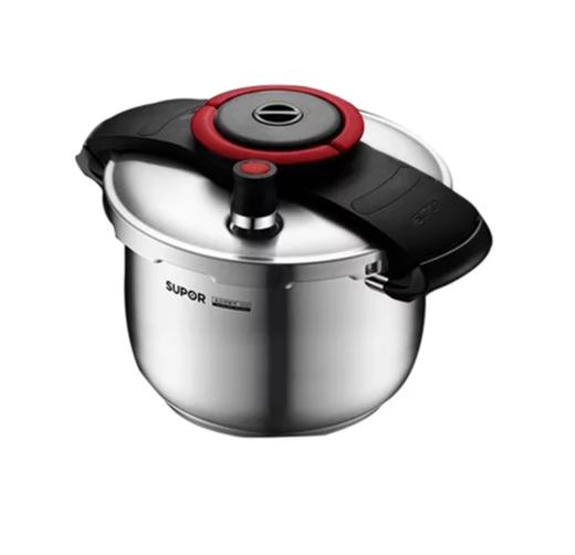 苏泊尔（SUPOR）304不锈钢高压锅YW223BA2 红色 5.7L悦提系列压力锅家用复底大容量快煮锅电磁炉燃气通用锅具 商品图0