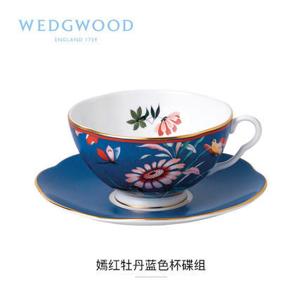 WEDGWOOD玮致活嫣红牡丹骨瓷茶杯碟下午茶杯碟欧式咖啡杯套装 商品图6
