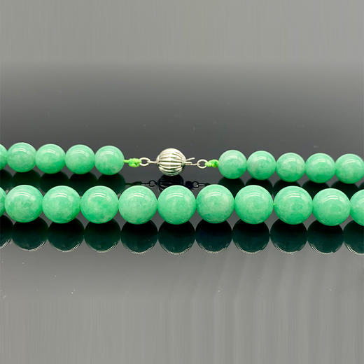 派瑞翡翠 翡翠珠链 塔珠 糯种 绿色 商品图3