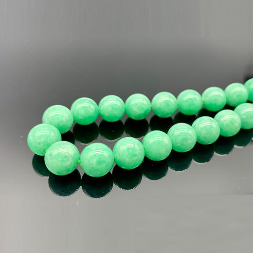 派瑞翡翠 翡翠珠链 塔珠 糯种 绿色 商品图2