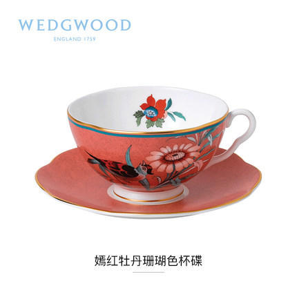 WEDGWOOD玮致活嫣红牡丹骨瓷茶杯碟下午茶杯碟欧式咖啡杯套装 商品图4
