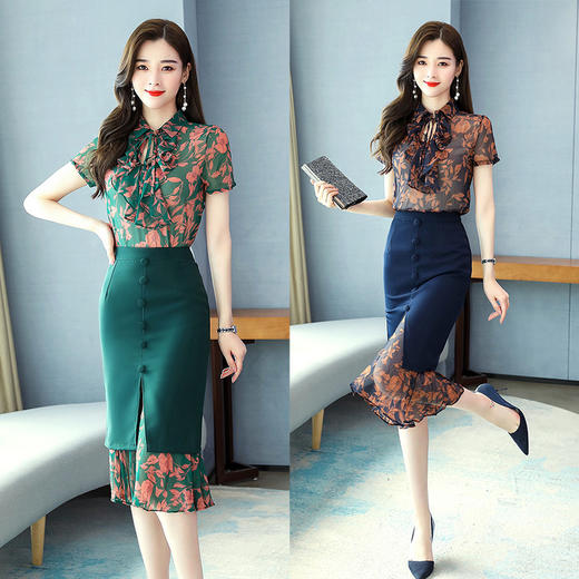 WZNH-MJ2039短袖2020年夏季中长款两件套 商品图0