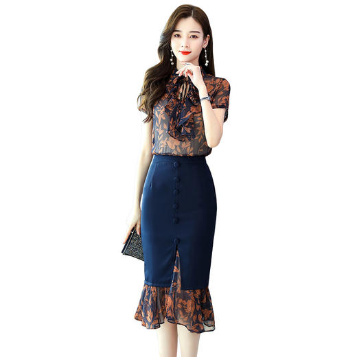 WZNH-MJ2039短袖2020年夏季中长款两件套 商品图4