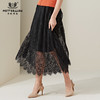 METTE2020春夏新品女士中长款蕾丝网纱半身裙修身显瘦飘逸百褶裙 商品缩略图0
