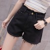 HP-牛仔短裤高腰大码宽松韩版显瘦百搭女士新款阔腿热裤ZXH 商品缩略图2