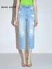 Miss Sixty2020夏季新款纯棉破洞印花直筒牛仔裤子女602JJ3300000 商品缩略图2