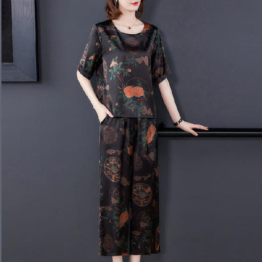 AHM-mtx8089新款民族风妈妈装印花两件套装 商品图1