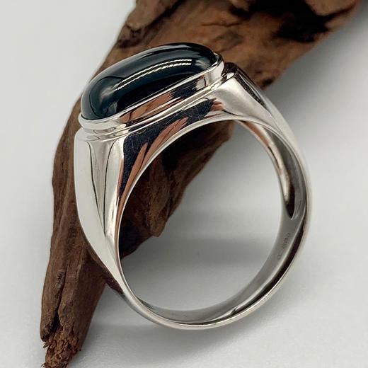 派瑞翡翠 18k金翡翠戒指 墨翠 商品图3