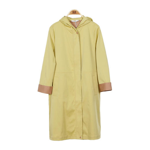 METTE2020早春新款女士中长款连帽风衣收腰抽绳时尚大口袋薄外套 商品图9