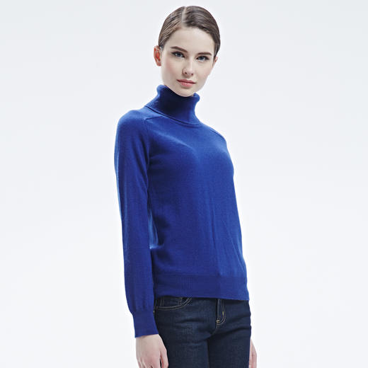 羊绒世家秋冬100%山羊绒针织衫套头女高领纯色羊绒衫内搭保暖毛衣 商品图2