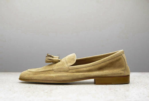 edwardgreen小牛皮软结构流苏乐福砂砾棕