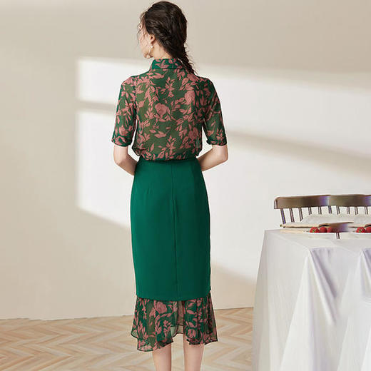 WLZD2009109新款法式气质修身印花套装 商品图1