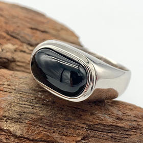 派瑞翡翠 18k金翡翠戒指 墨翠