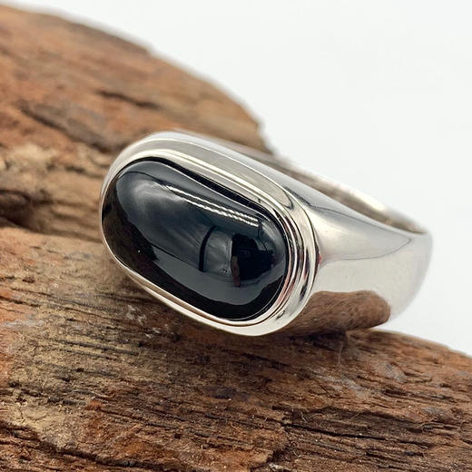 派瑞翡翠 18k金翡翠戒指 墨翠 商品图0