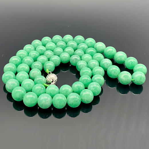 派瑞翡翠 翡翠珠链 塔珠 糯种 绿色 商品图1