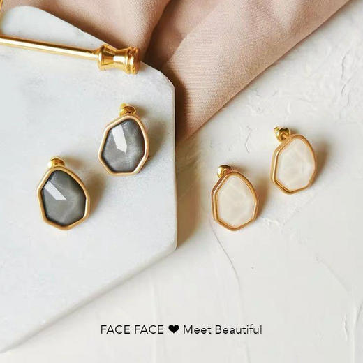 复古ins多边形水滴耳饰 商品图0