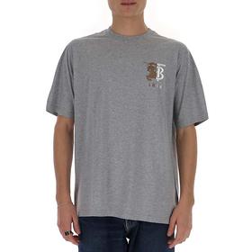 BURBERRY 巴宝莉 男士TB战马徽标图案棉质圆领短袖T恤 灰色 8025650 A2142