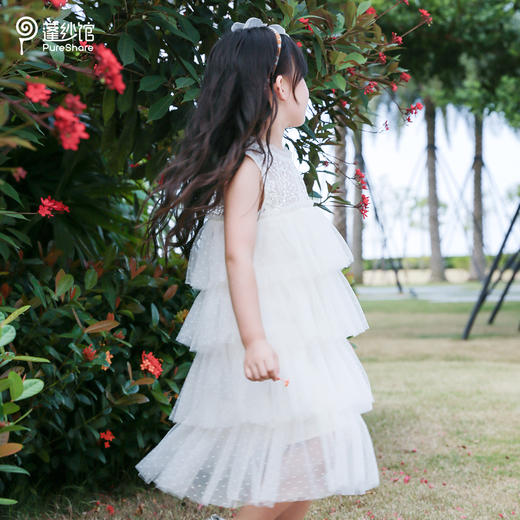 非质量问题不退哦-米白蕾丝波点蛋糕裙 商品图1