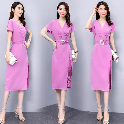 CQ-SNX2081时尚气质百搭纯色宽松休闲减龄连衣裙 商品图0