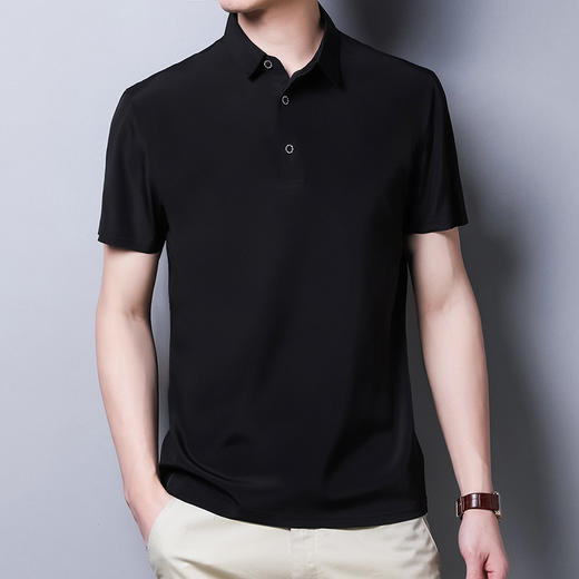 CN-J595新款2020夏季纯色桑蚕丝短袖T恤TZF 商品图3